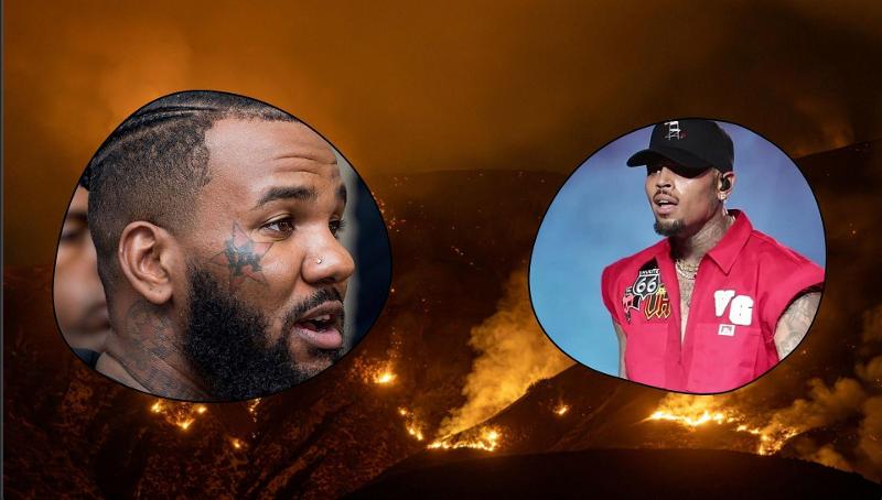 Incendi a L.A.: Chris Brown complottista, The Game aiuta le famiglie